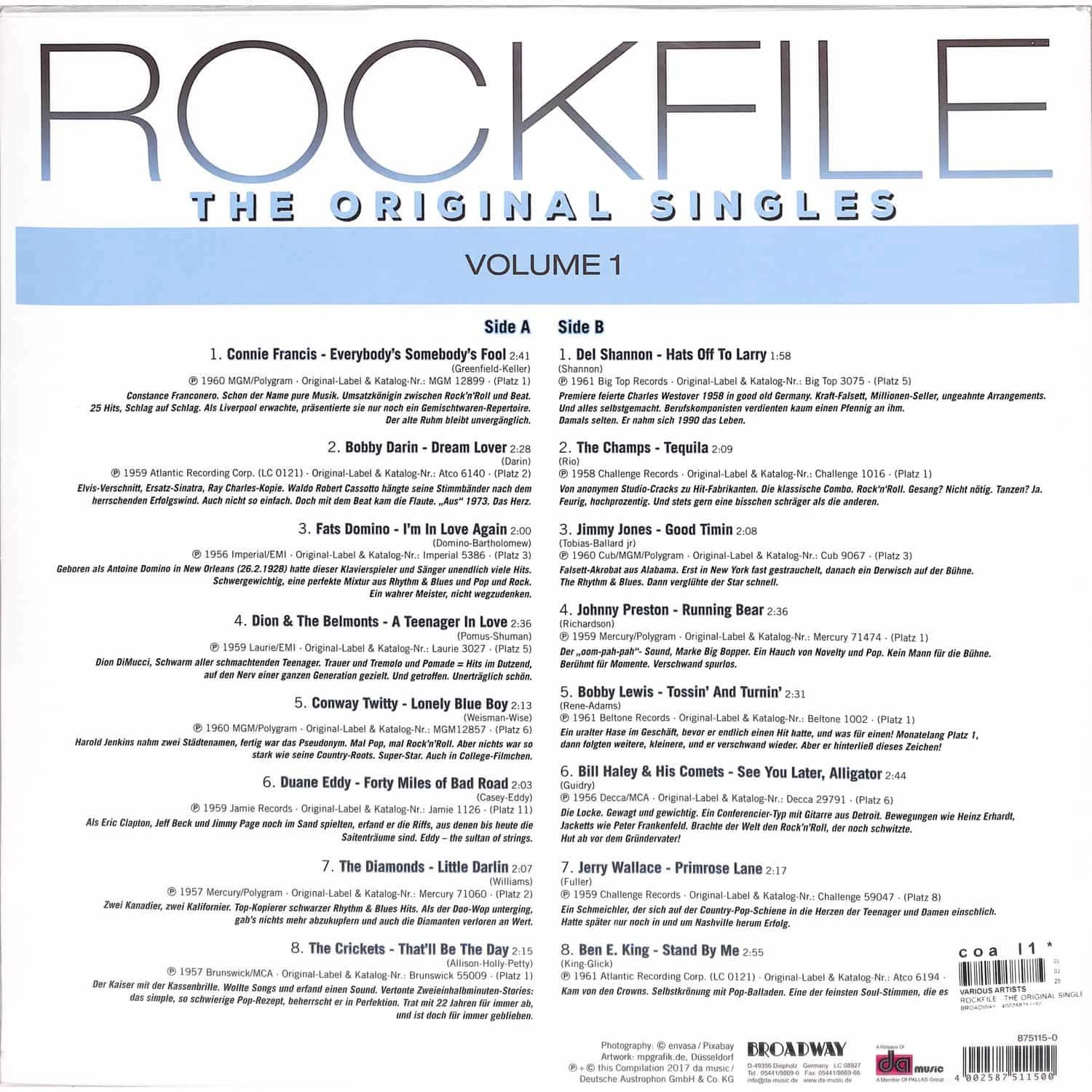 Виниловая пластинка VARIOUS ROCKFILE VOLUME 1