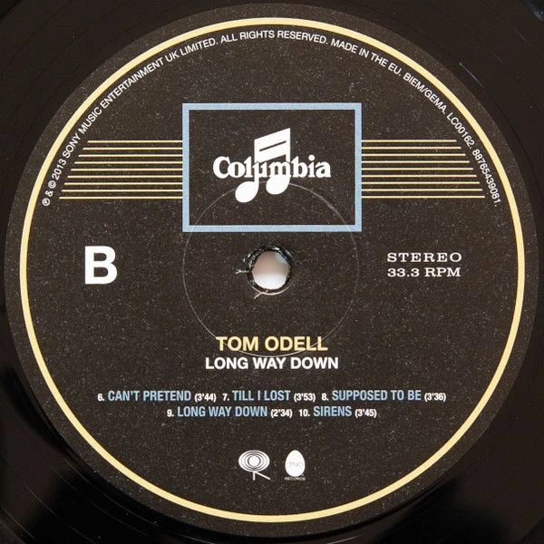 Виниловая пластинка Tom Odell Long Way Down