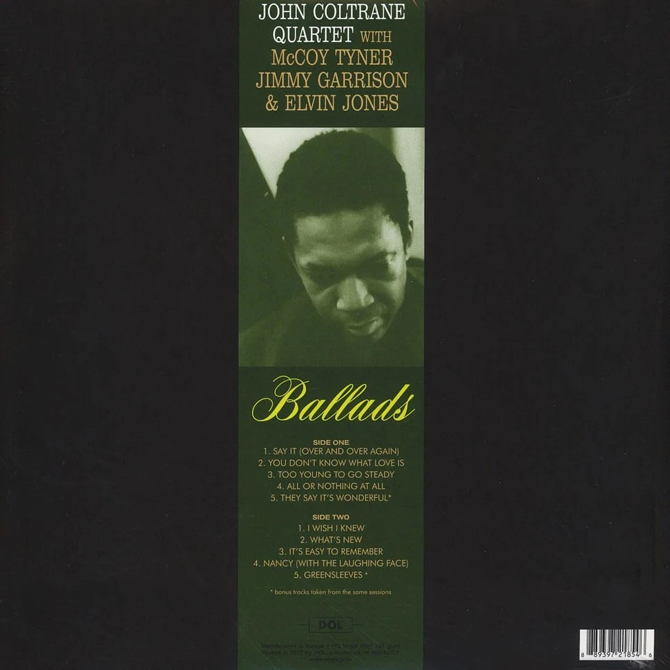 Виниловая пластинка JOHN COLTRANE QUARTET BALLADS