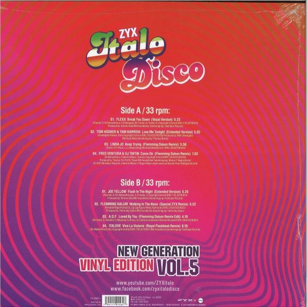 Виниловая пластинка VARIOUS ZYX ITALO DISCO NEW GENERATION VOLUME 5