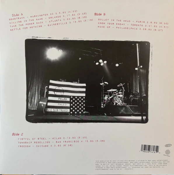 Виниловая пластинка RAGE AGAINST THE MACHINE Live On Tour 1993