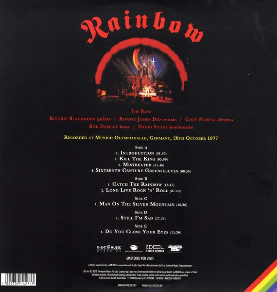 Виниловая пластинка RAINBOW Live In Munich 1977