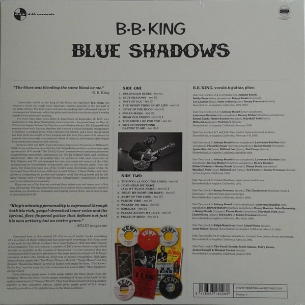 Виниловая пластинка KING, B.B. BLUE SHADOWS