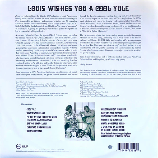 Виниловая пластинка LOUIS ARMSTRONG LOUIS WISHES YOU A COOL YULE