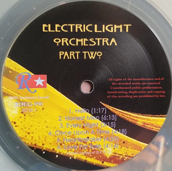Виниловая пластинка ELECTRIC LIGHT ORCHESTRA ELECTRIC LIGHT ORCHESTRA PART TWO