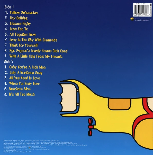 Виниловая пластинка BEATLES YELLOW SUBMARINE