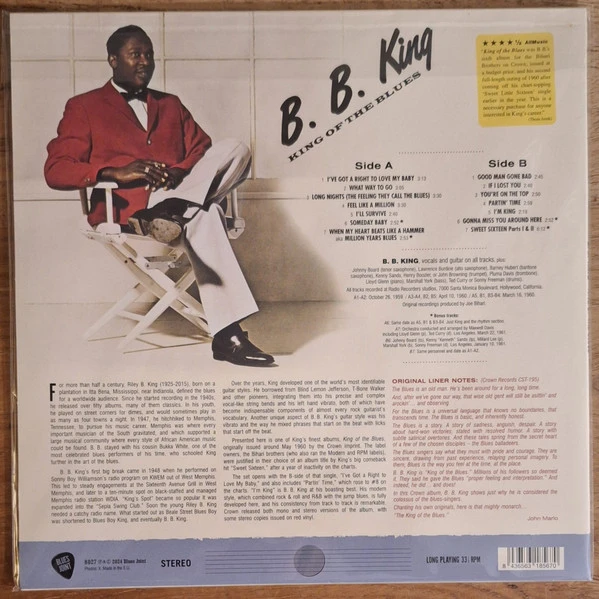 Виниловая пластинка KING, B. B. KING OF THE BLUES