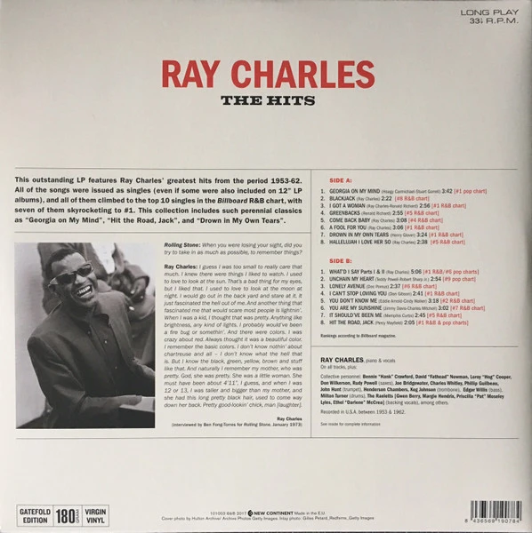 Виниловая пластинка RAY CHARLES HITS