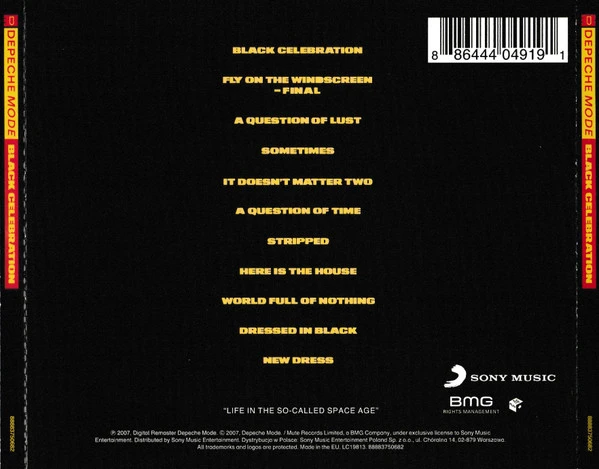 CD DEPECHE MODE — BLACK CELEBRATION (REMASTERED) 