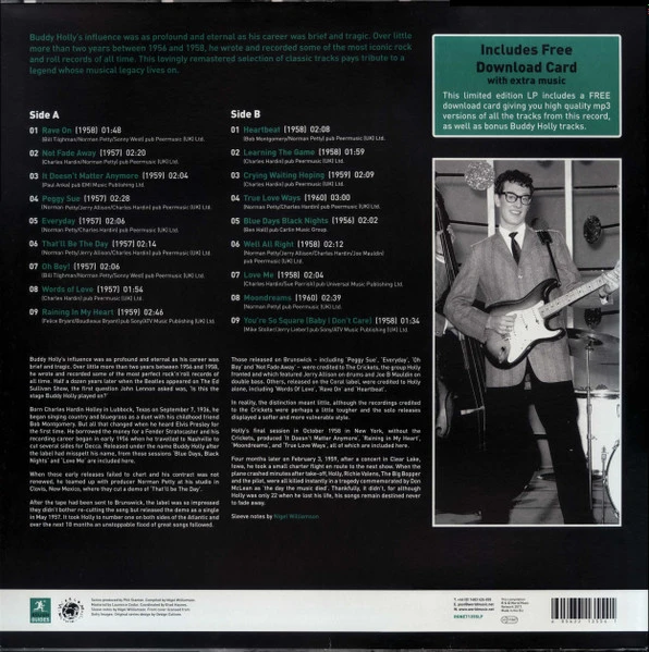 Виниловая пластинка BUDDY HOLLY & THE CRICKETS The Rough Guide To Buddy Holly & The Crickets