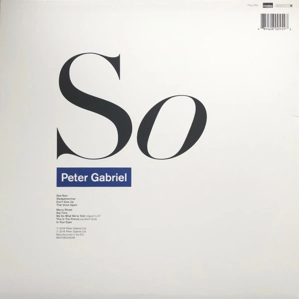 Виниловая пластинка PETER GABRIEL SO
