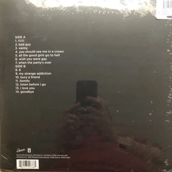 Виниловая пластинка BILLIE EILISH WHEN WE ALL FALL ASLEEP, WHERE DO WE GO?