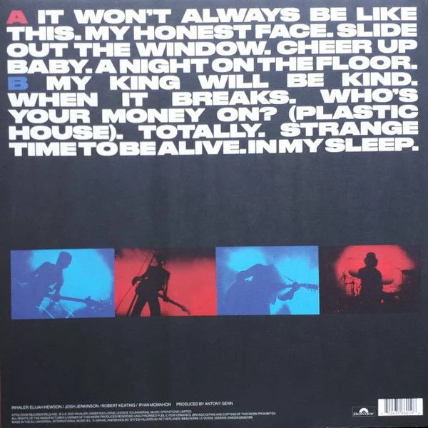 Виниловая пластинка INHALER IT WON'T ALWAYS BE LIKE THIS BLACK VINYL EDITION