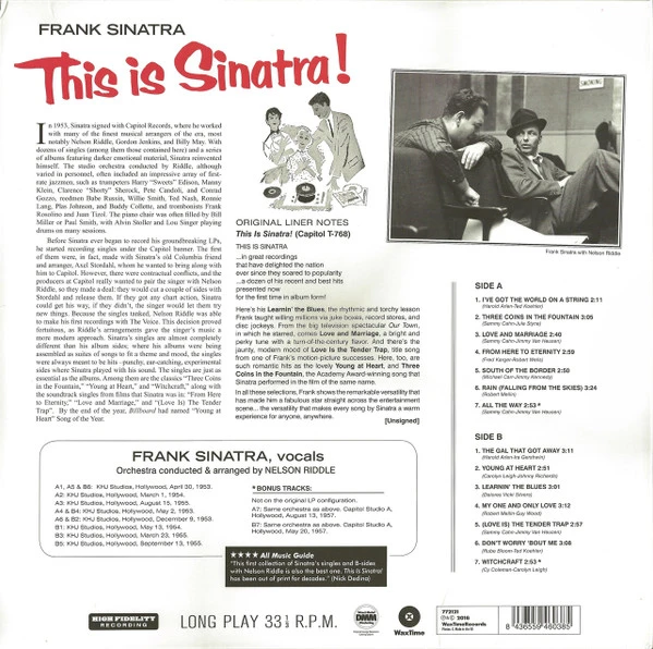 Виниловая пластинка FRANK SINATRA THIS IS SINATRA