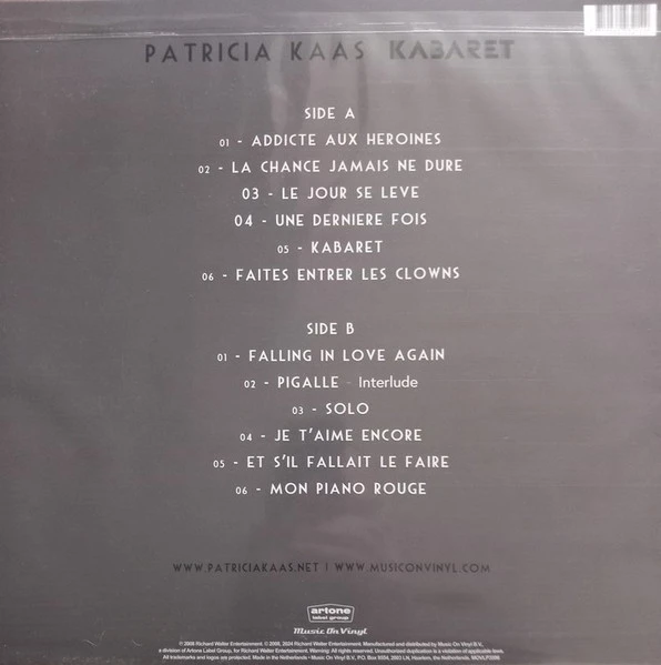Виниловая пластинка PATRICIA KAAS Kabaret