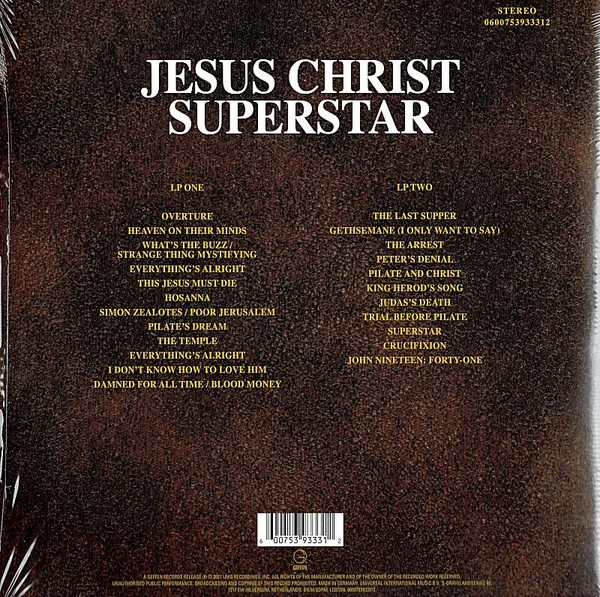 Виниловая пластинка ANDREW LLOYD WEBBER JESUS CHRIST SUPERSTAR