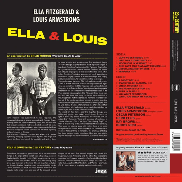 Виниловая пластинка ELLA FITZGERALD & LOUIS ARMSTRONG ELLA & LOUIS