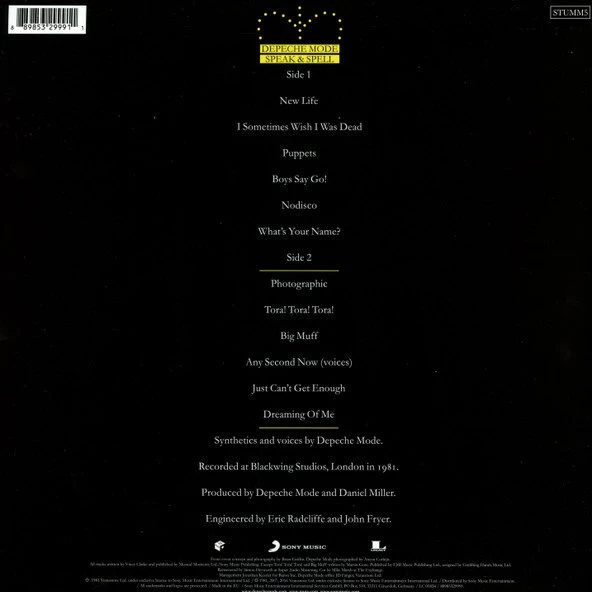 Виниловая пластинка DEPECHE MODE Speak And Spell