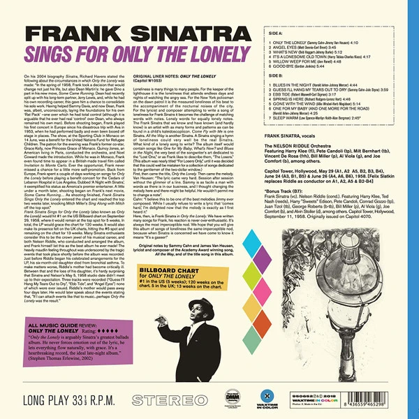 Виниловая пластинка FRANK SINATRA ONLY THE LONELY