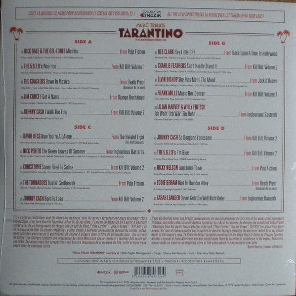 Виниловая пластинка VARIOUS COLLECTION CINEZIK: TARANTINO