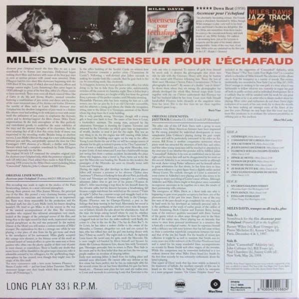 Виниловая пластинка MILES DAVIS ASCENSEUR POUR L'ECHAFAUD