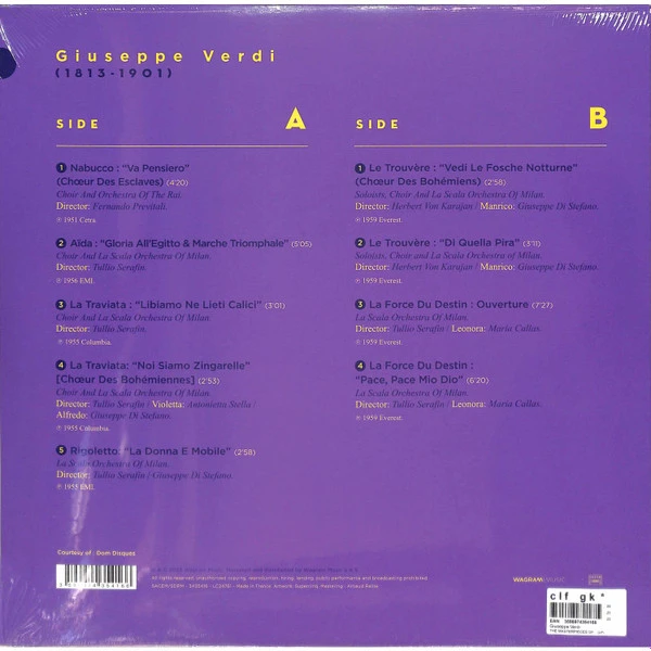 Виниловая пластинка GIUSEPPE VERDI THE MASTERPIECES OF