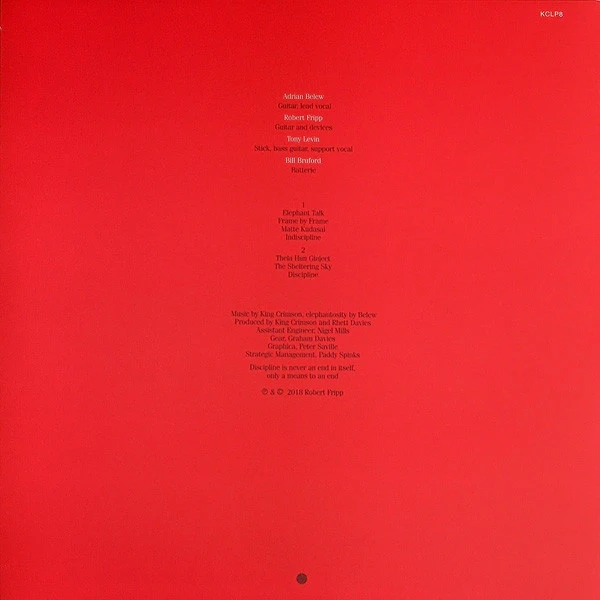 Виниловая пластинка KING CRIMSON DISCIPLINE