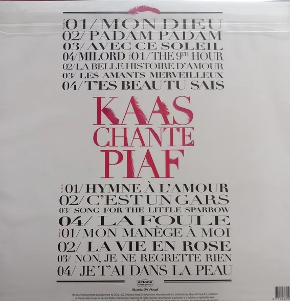 Виниловая пластинка PATRICIA KAAS KAAS CHANTE PIAF