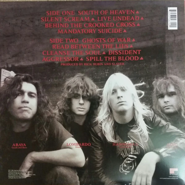 Виниловая пластинка SLAYER SOUTH OF HEAVEN