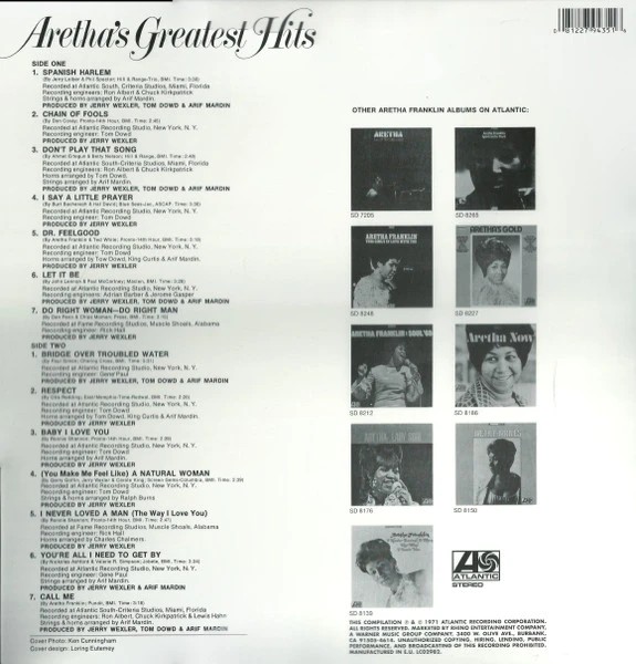 Виниловая пластинка ARETHA FRANKLIN GREATEST HITS