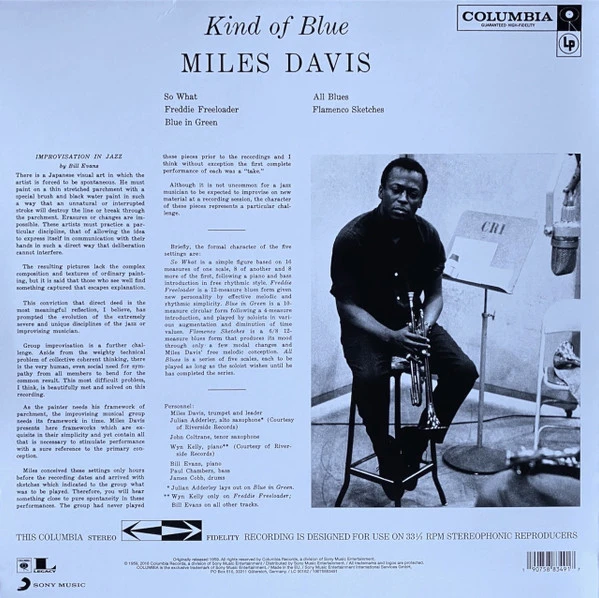 Виниловая пластинка MILES DAVIS Kind of Blue