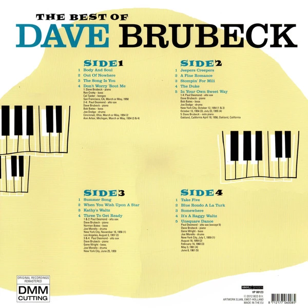Виниловая пластинка DAVE BRUBECK QUARTET BEST OF