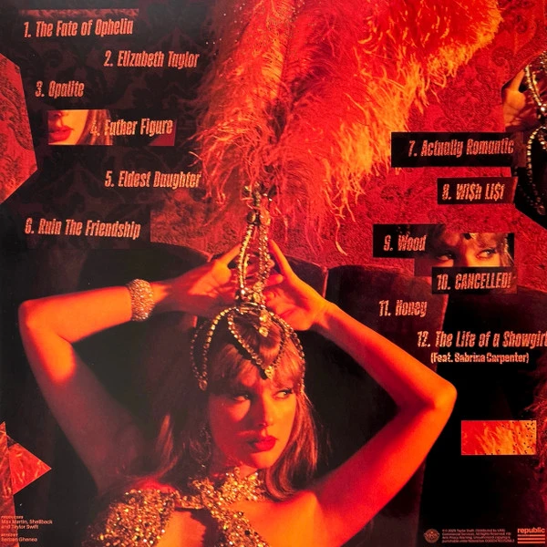Виниловая пластинка TAYLOR SWIFT THE LIFE OF A SHOWGIRL