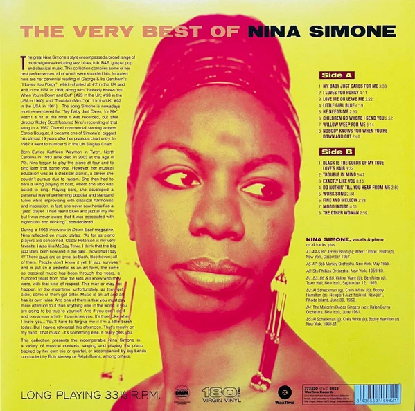 Виниловая пластинка NINA SIMONE VERY BEST OF
