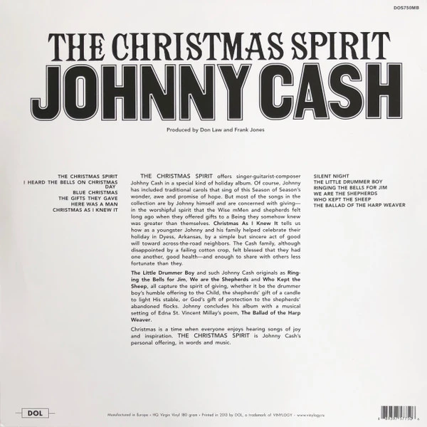 Виниловая пластинка JOHNNY CASH CHRISTMAS SPIRIT