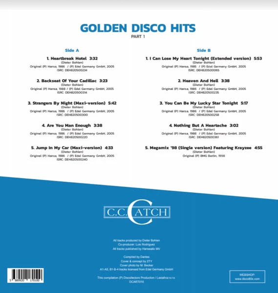 Виниловая пластинка C.C. CATCH GOLDEN DISCO HITS