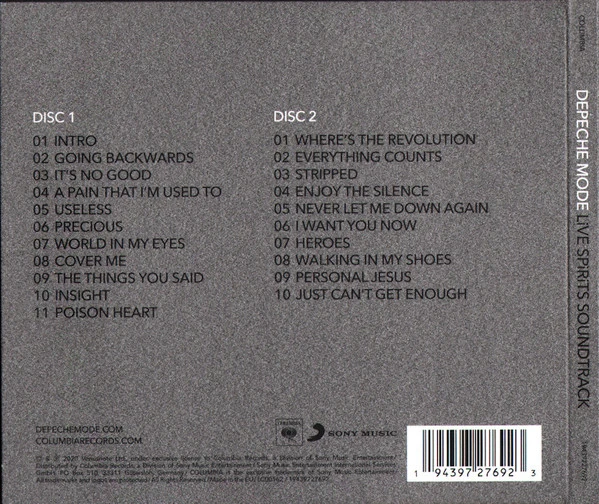 CD DEPECHE MODE — LIVE SPIRITS SOUNDTRACK