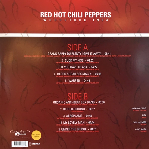 Виниловая пластинка RED HOT CHILI PEPPERS BEST OF WOODSTOCK 1994