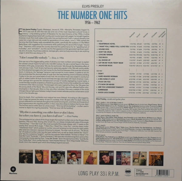 Виниловая пластинка ELVIS PRESLEY NUMBER ONE HITS (1956-1962)