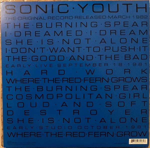 Виниловая пластинка SONIC YOUTH SONIC YOUTH