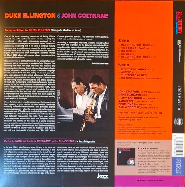 Виниловая пластинка DUKE ELLINGTON & JOHN COLTRANE DUKE ELLINGTON & JOHN COLTRANE