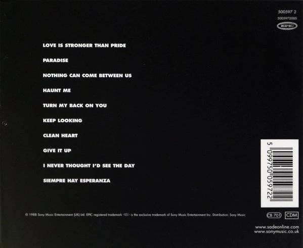 CD SADE — STRONGER THAN PRIDE