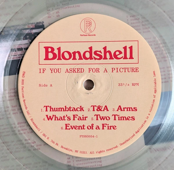 Виниловая пластинка BLONDSHELL IF YOU ASKED FOR A PICTURE
