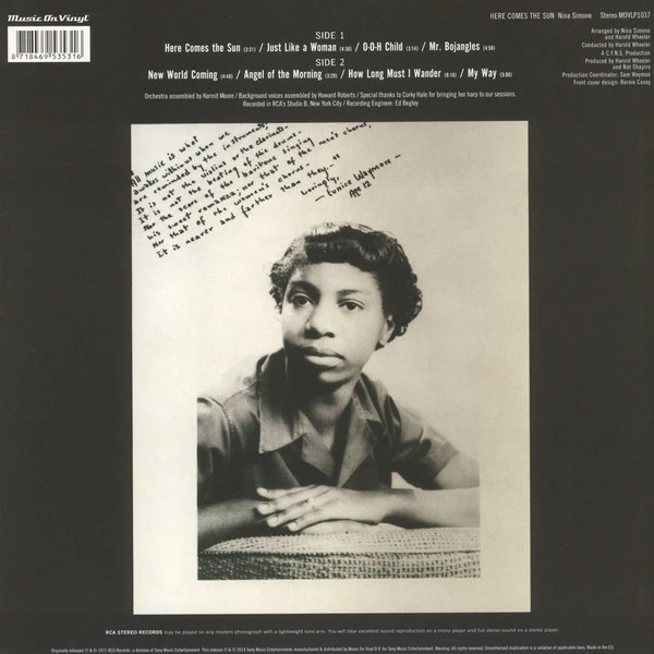 Виниловая пластинка NINA SIMONE Here Comes the Sun