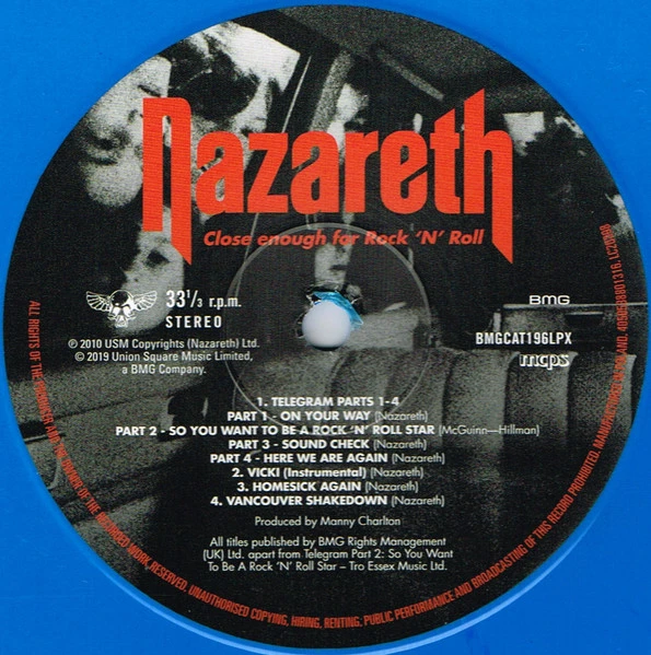 Виниловая пластинка NAZARETH CLOSE ENOUGH FOR ROCK N ROLL