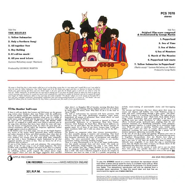 Виниловая пластинка BEATLES YELLOW SUBMARINE