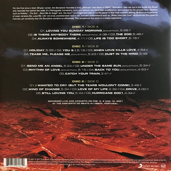 Виниловая пластинка SCORPIONS Acoustica (Full Vinyl Edition)