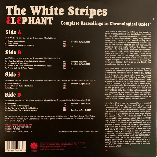 Виниловая пластинка THE WHITE STRIPES ELEPHANT