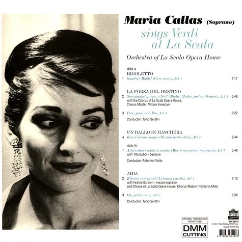 Виниловая пластинка MARIA CALLAS SINGS VERDI AT LA SCALA