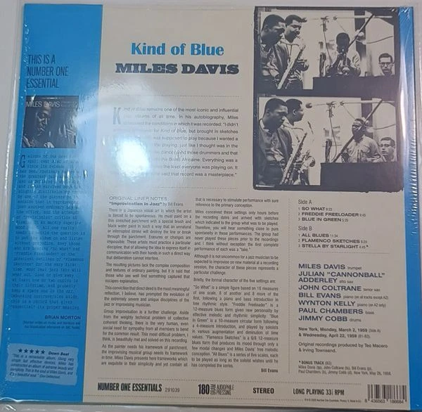 Виниловая пластинка MILES DAVIS KIND OF BLUE